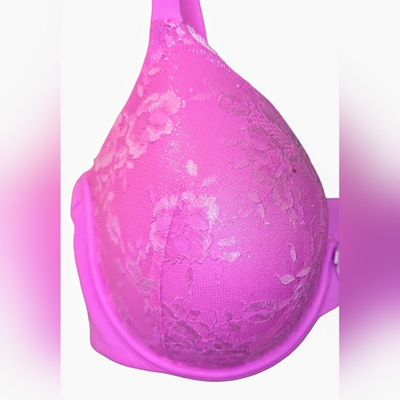 Victoria Secret Padded Bra 38DD Pink Lace - Picture 4 of 6
